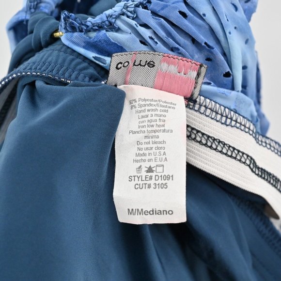 Vintage Y2K COME COMO Womens Blue Halter Strap Dress Metallic Asymmetric Size M - Picture 9 of 9